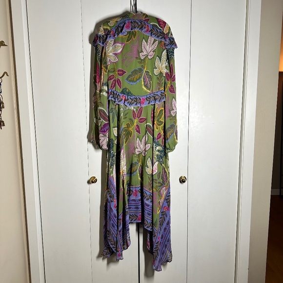 FARM RIO  size XS Wild Jungle Green Long Sleeved Dress. - Picture 7 of 8